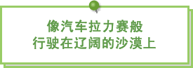 图片：像汽车拉力赛般行驶在辽阔的沙漠上