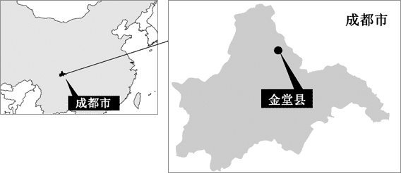 图片：中国成都市金堂县地图