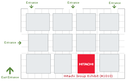 Location of Hitachi Group Exhibit in Hall 1