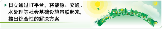 日立通过IT平台，将能源、交通、水处理等社会基础设施串联起来，推出综合性的解决方案
